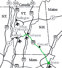Map from Boston and Rhode Island