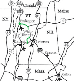 Map from Burlington Airport